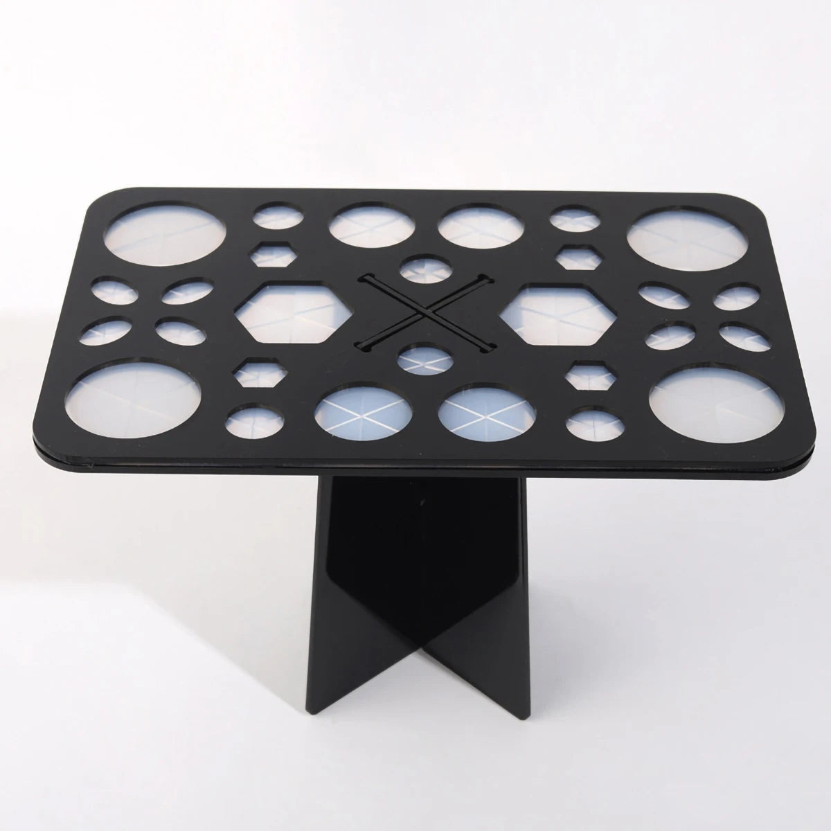 Makeup Brush Drying Rack, Acrylic Brush Drying Rack, Cleaning Storage Tool Display Rack, 14 Holes, 28 Holes, Drying Storage Peaceful Pleasures Health and Wellness Black 28 holes