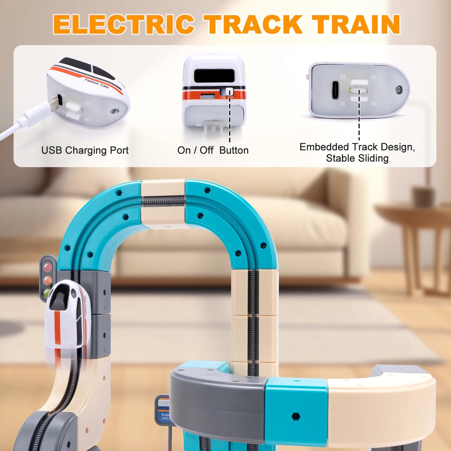 Kid Anti-gravity Magnetic Attraction Track Train Electric Building