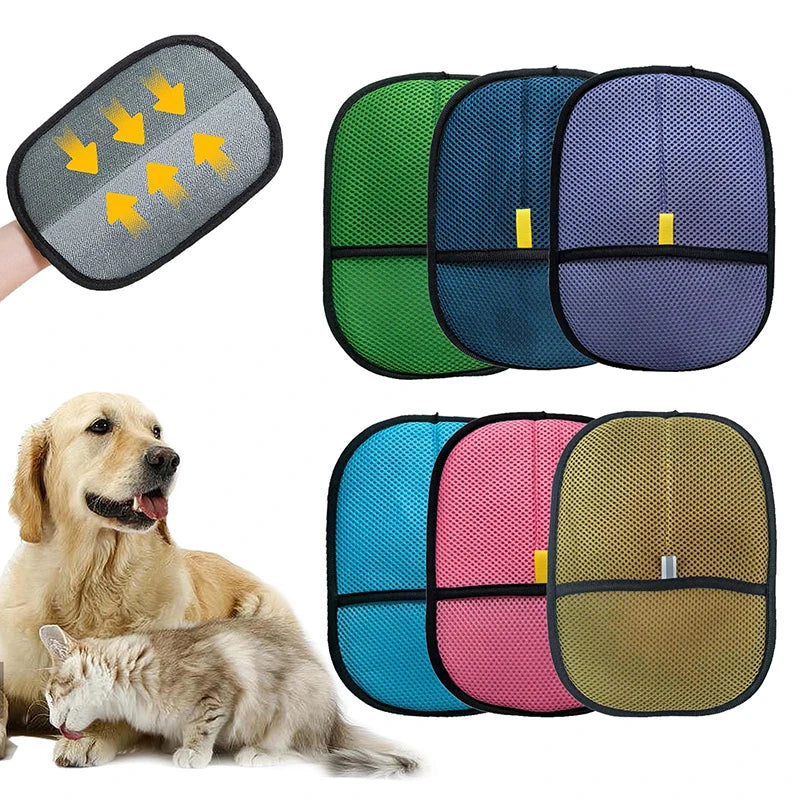 Reusable Electrostatic Pet Hair Removal Grooming Gloves