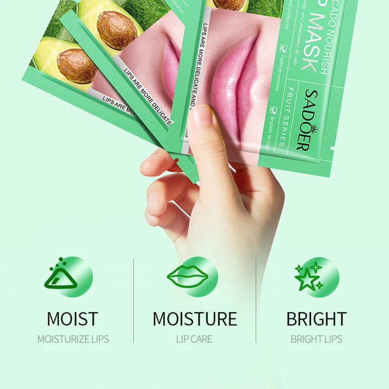SADOER 30pc Fruit Collagen Lip Mask Patches – Moisturize & Plump