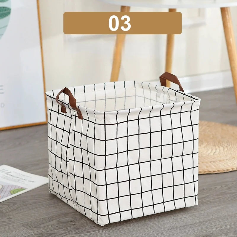 Foldable Cotton Linen Laundry Basket & Storage Organizer Bin Foldable Laundry Hamper Peaceful Pleasures Health and Wellness 03