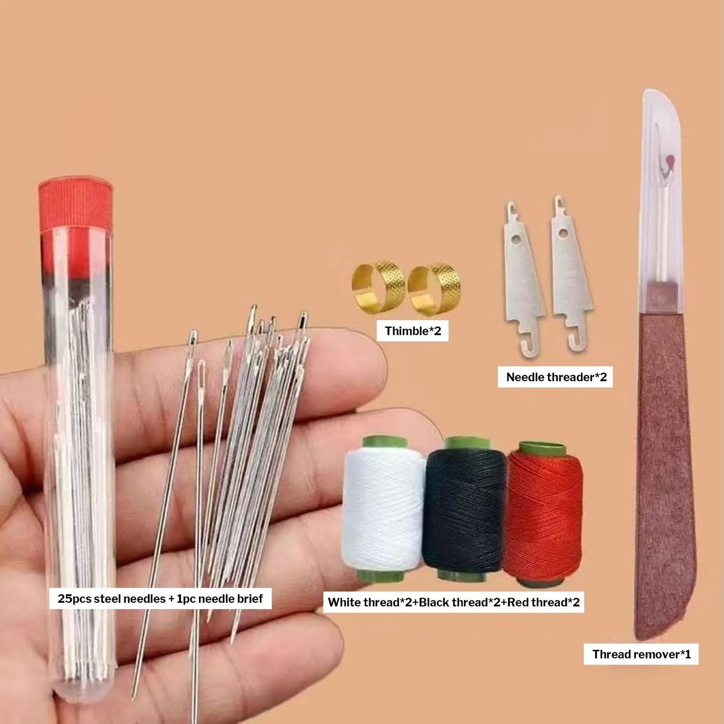 37pcs Sewing Kit Portable Sewing Kit Quilting Tool Set With Threads Needles DIY Embroidery Handwork Sewing Tool Set for Beginner Peaceful Pleasures Health and Wellness