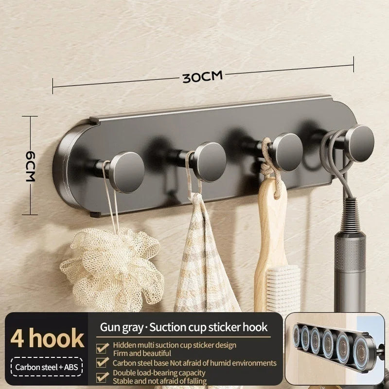 Suction Cup Hooks No-Drill Wall Hooks Kitchen Bathroom 6 Pack Suction Cup Hooks Peaceful Pleasures Health and Wellness Gray 4 Hook