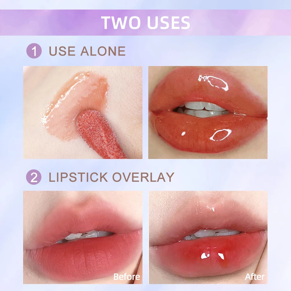 QIBEST Moisturizing Lip Gloss Set Long Lasting Not Sticky Natural Lip Tint Daily Makeup Lip Oil Primer Volume Lips Plumper Oil Peaceful Pleasures Health and Wellness