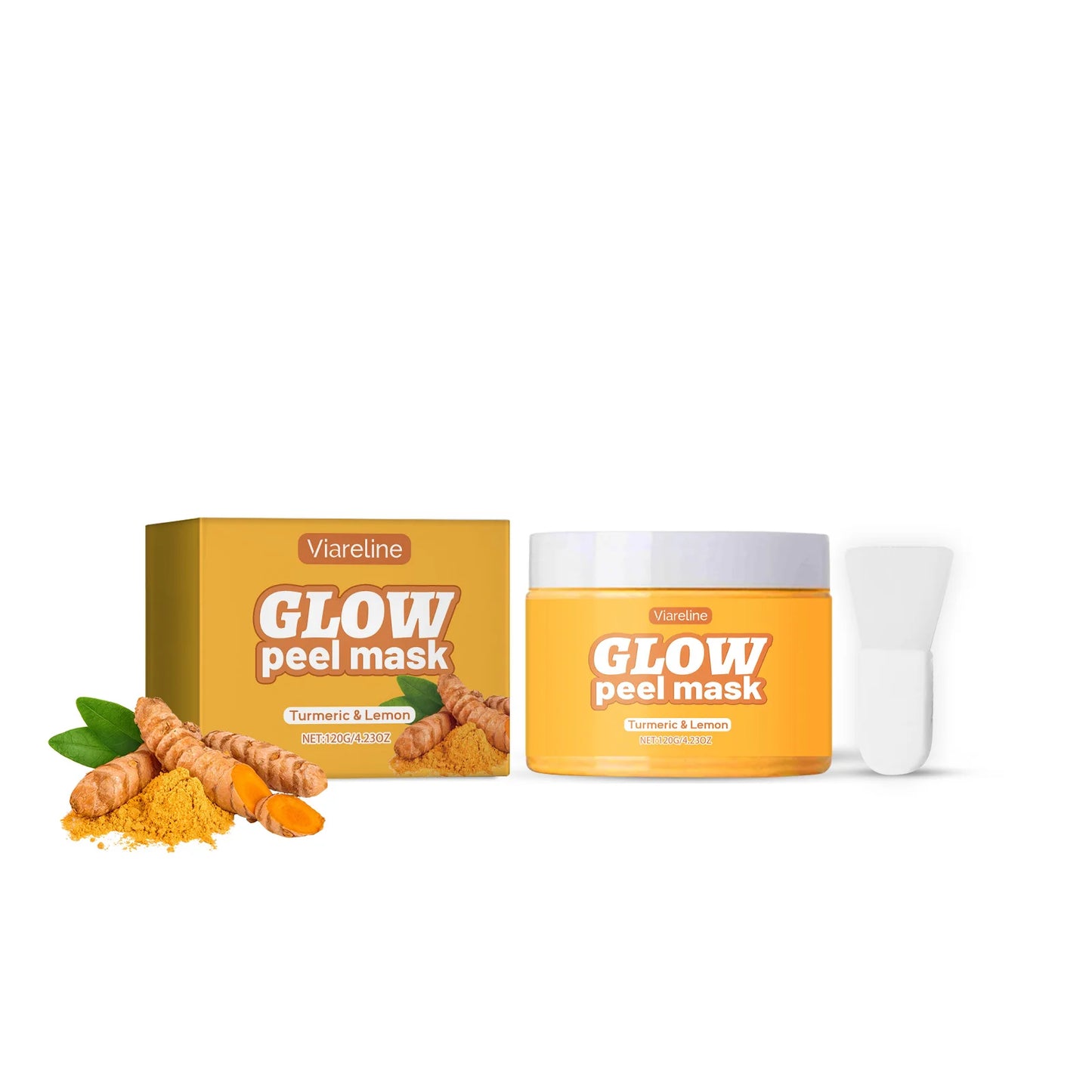 Turmeric Peel off Mask Deep Pore Cleansing Blackhead Removal Brightening Glowing Moisturizing Smoothing Exfoliating Facial Mask Peaceful Pleasures Health and Wellness 120g boxed