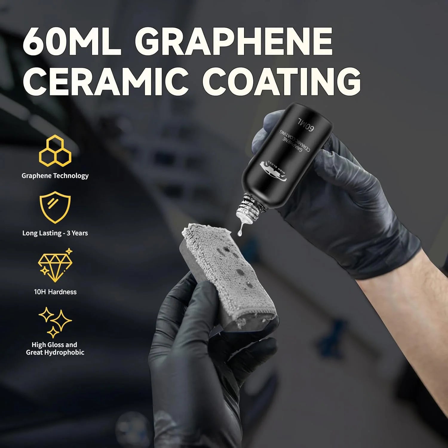 Graphene Ceramic Coating 10H Ceramic Coating for Cars High Gloss Anti-Scratch Nano Coat Kit Hydrophbic Mirror Paint Protection Peaceful Pleasures Health and Wellness
