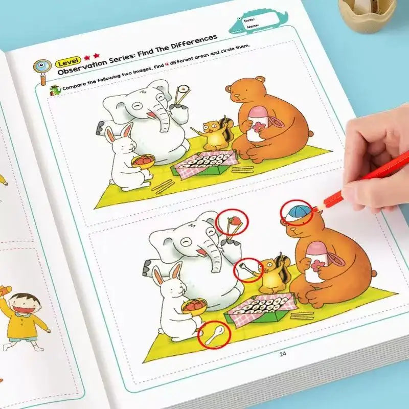 32-Page Interactive Spot-the-difference Game Colorful Educational