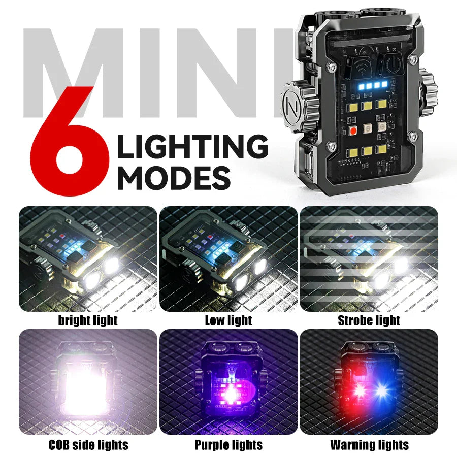 Mini EDC Keychain Flashlight USB-C COB LED Torch 450 Lumen
