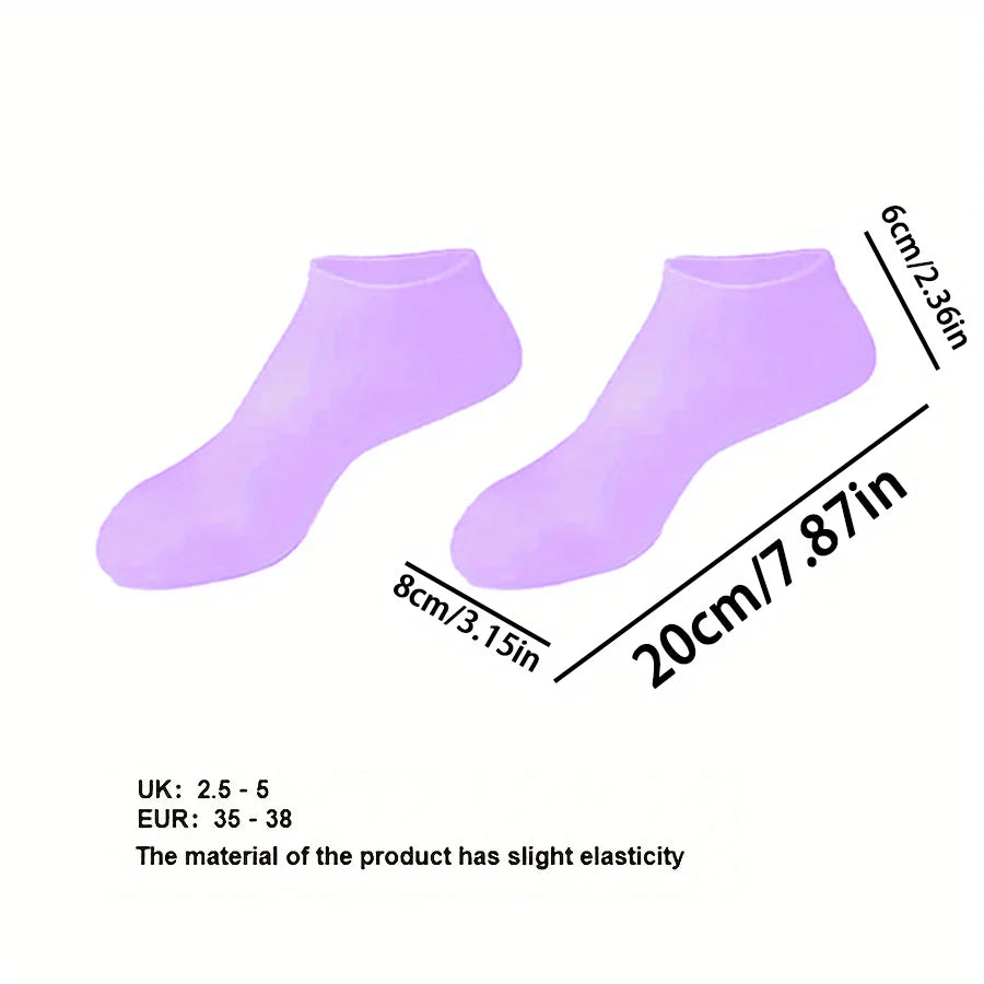 Silicone Moisturizing Foot Socks for Dry Cracked Heels & Massage