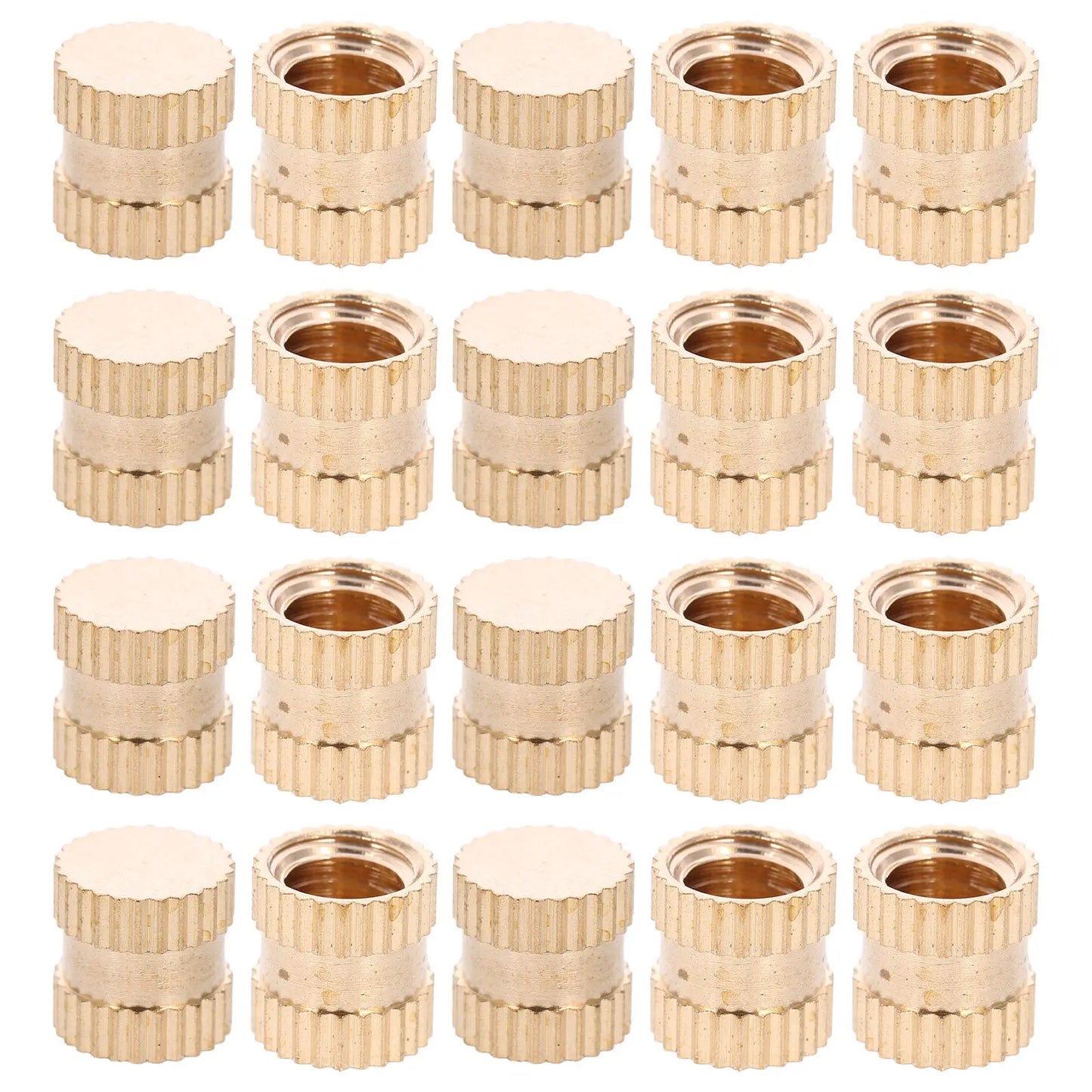20Pcs Threaded Insert Heat Set Insert 8x8mm Brass Female Thread Embedment Nuts for Wood Plastic Injection Molding Replacement Peaceful Pleasures Health and Wellness
