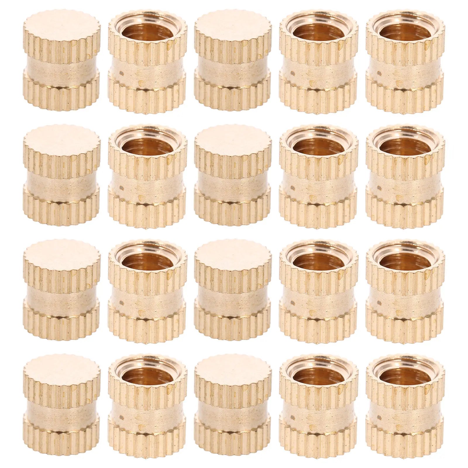 20Pcs Threaded Insert Heat Set Insert 8x8mm Brass Female Thread Embedment Nuts for Wood Plastic Injection Molding Replacement Peaceful Pleasures Health and Wellness