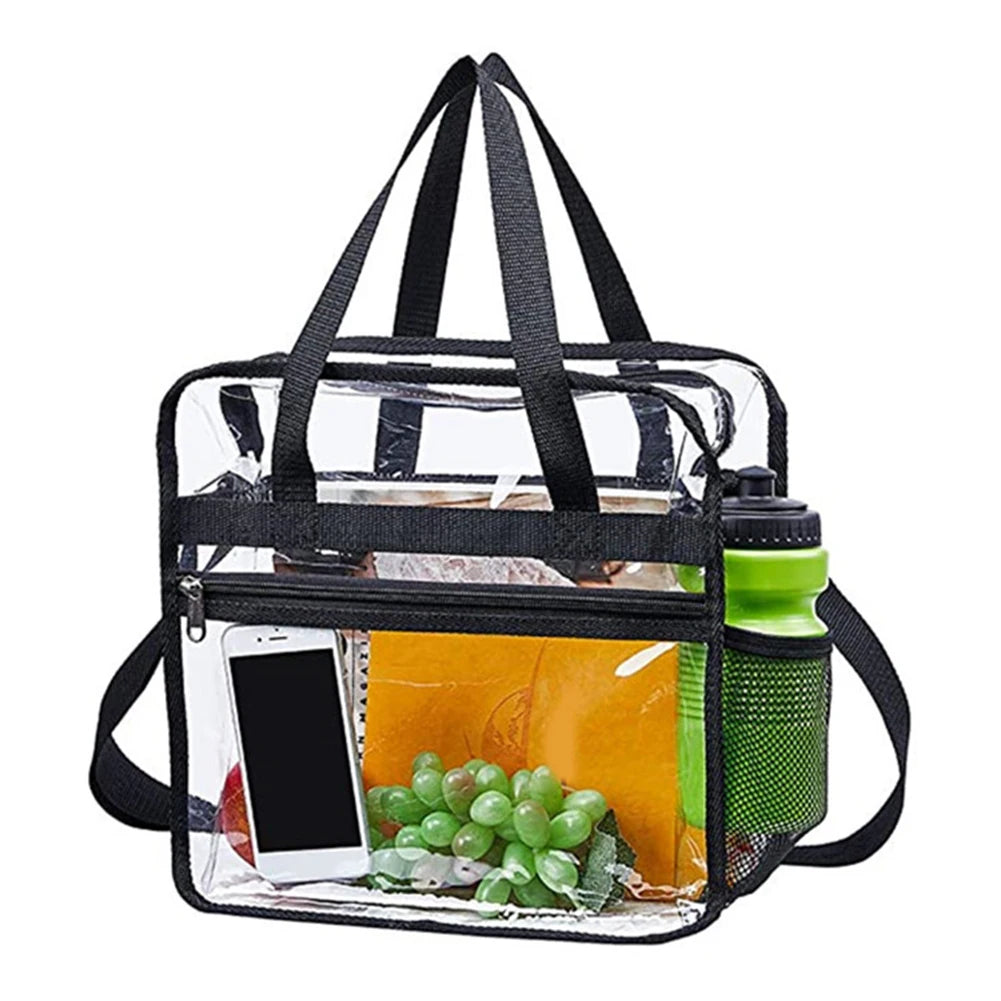 PVC Clear Waterproof Wash Bag Large Capacity Travel Shopping Storage Tote Clutch Peaceful Pleasures Health and Wellness