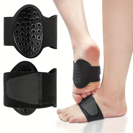 1 Pair Comfortable Foot Protectors Thickened Shock-absorbing Honeycomb Holes Pads Arch Support Shock-absorbing Flat feet Peaceful Pleasures Health and Wellness Black