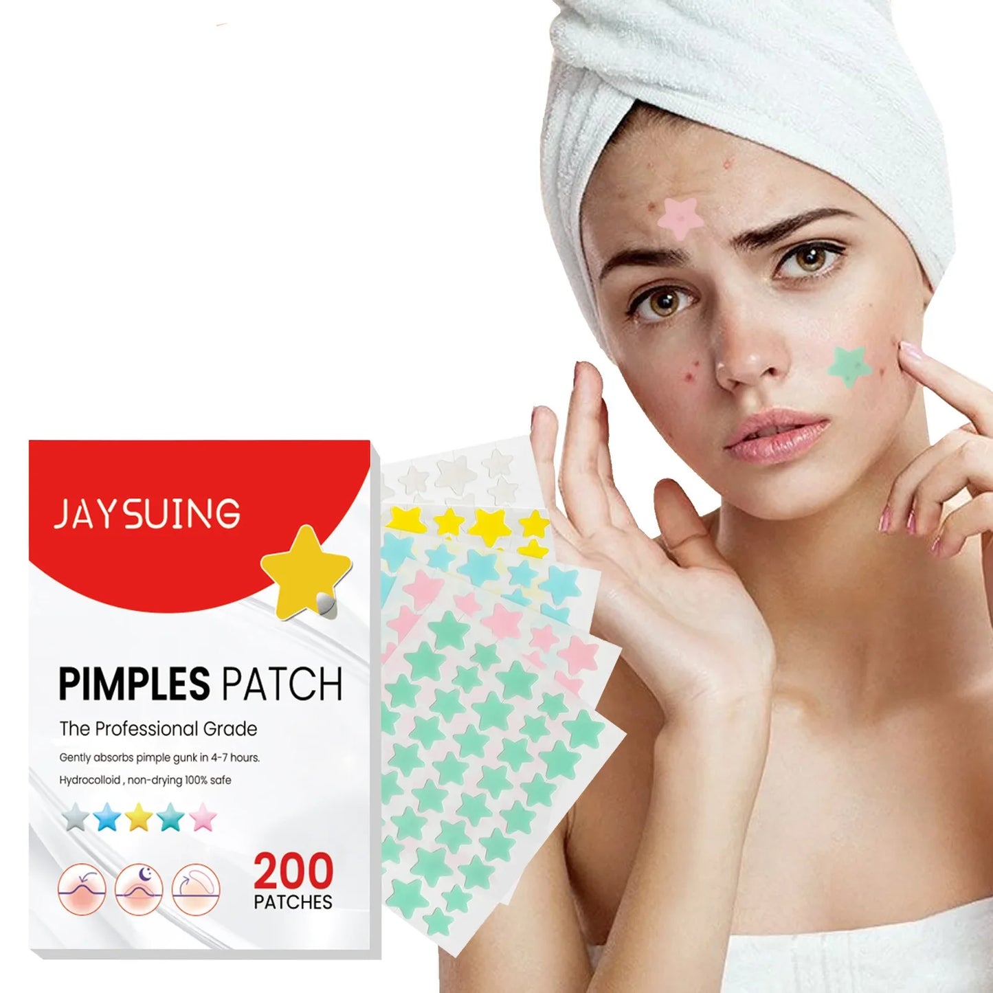 Jaysuing Hydrocolloid Acne Patches 200 Pcs | Blemish Dots
