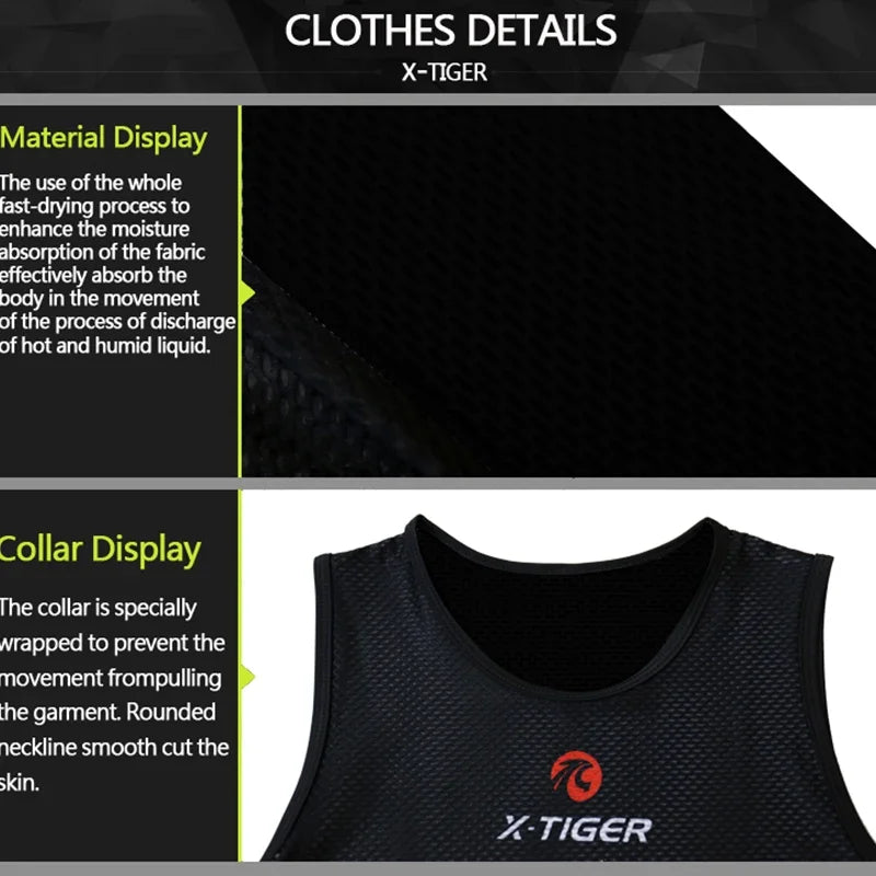 X-TIGER Men's Breathable Mesh Cycling Vest | Quick Dry MTB Jersey