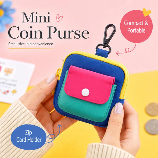 Dopamine Color Mini Zipper Wallet Portable Japanese Personalized Coin Bag Mini Earphone Storage Bag Cute Backpack Accessory Peaceful Pleasures Health and Wellness