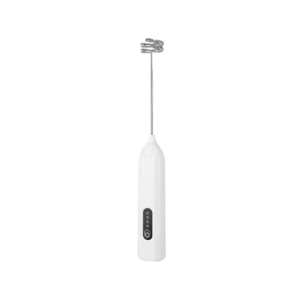 Mini Milk Frother USB Rechargeable Handheld Automatic Rotary Milk Foam Maker for Coffee Latte Cappuccino Maker Electric Blender Peaceful Pleasures Health and Wellness White