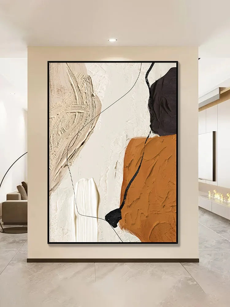 Hand-painted Abstract Pictures Oil Paintings Customizable on demand Modern Warm Colors On Canvas living A room Bedroom Wall Art Peaceful Pleasures Health and Wellness