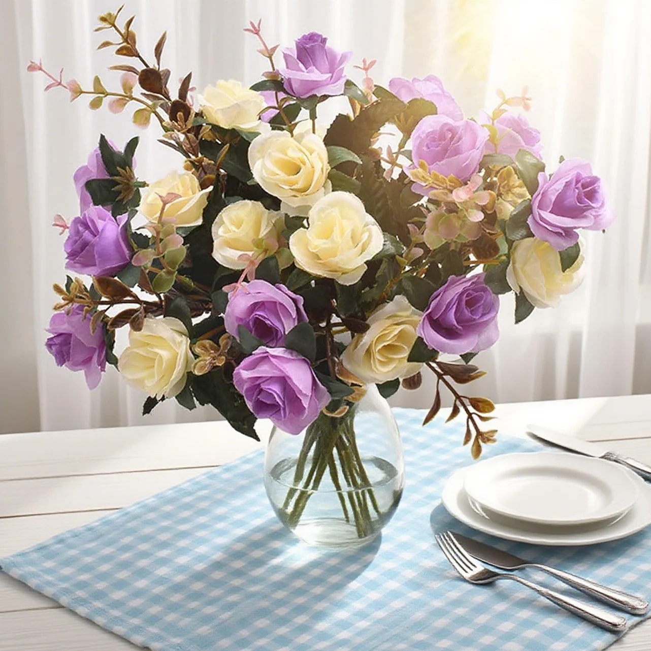 Silk Rose Artificial Flower Bouquet | Wedding & Home Decor
