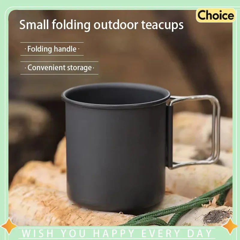Outdoor Foldable Aluminum Camping Cup - Ultralight Portable Travel Mug for Coffee Tea Hiking Backpacking Picnic Mini Water Cup Peaceful Pleasures Health and Wellness