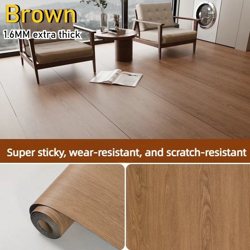 Wood Grain Floor Sticker | Self-Adhesive Waterproof Non-Slip Tile