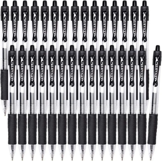30 Pack Black Gel Pens, Fine Point Retractable Rollerball for Smooth Writing (0.7mm), School Office Supplies Peaceful Pleasures Health and Wellness United States