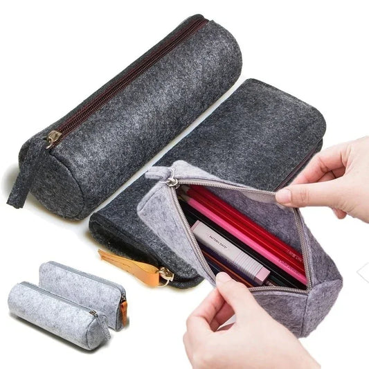 Retro Felt Pencil Pen Case Pouch Zipper Bag Portable Purse School Peaceful Pleasures Health and Wellness