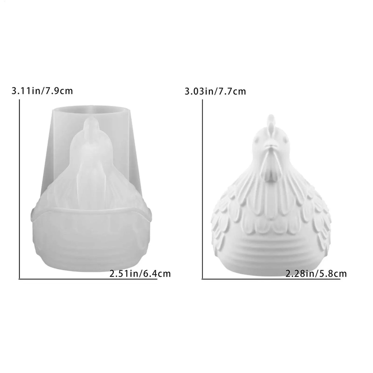3D Hen Silicone Mold – DIY Candle Holder, Resin & Plaster Craft