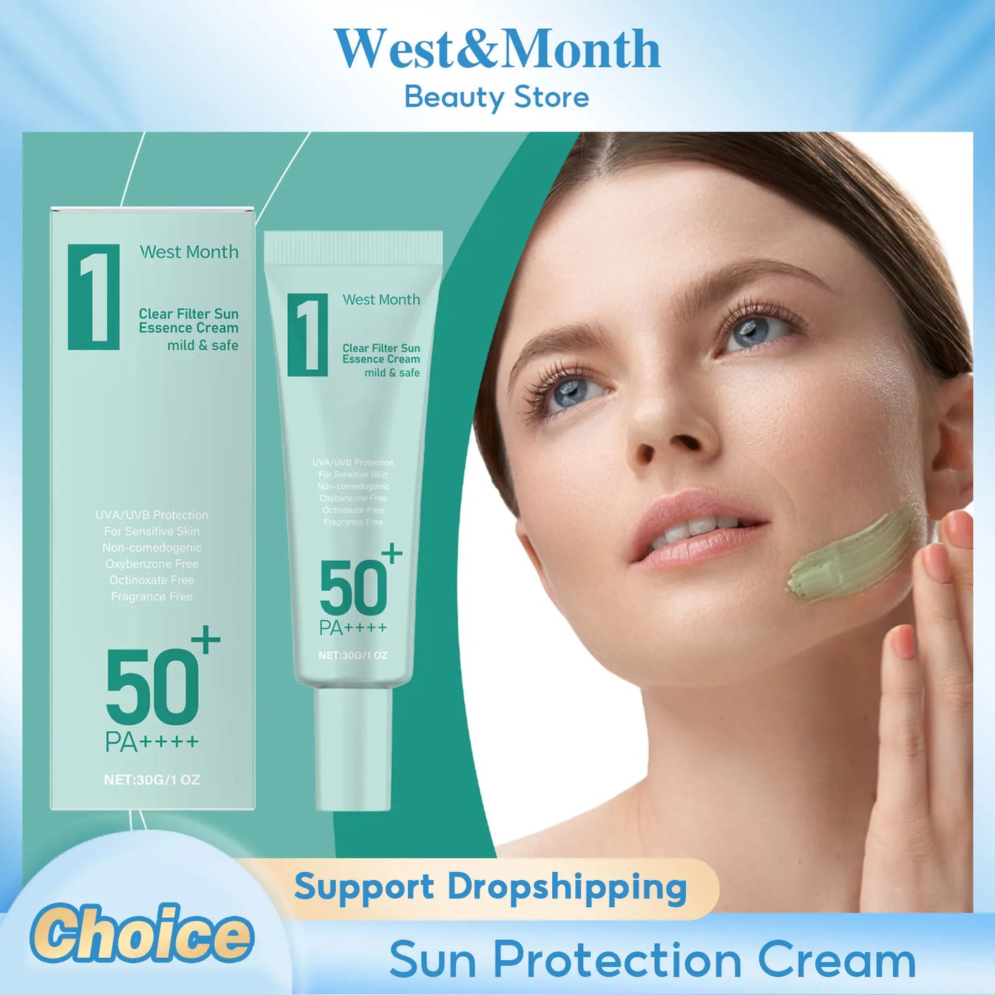 Anti Sun Cream SPF50 UV Defense Broad Spectrum Sunlight Protection Reduce Redness Hydrating Waterproof Prevent Sunburn Sunscreen Peaceful Pleasures Health and Wellness
