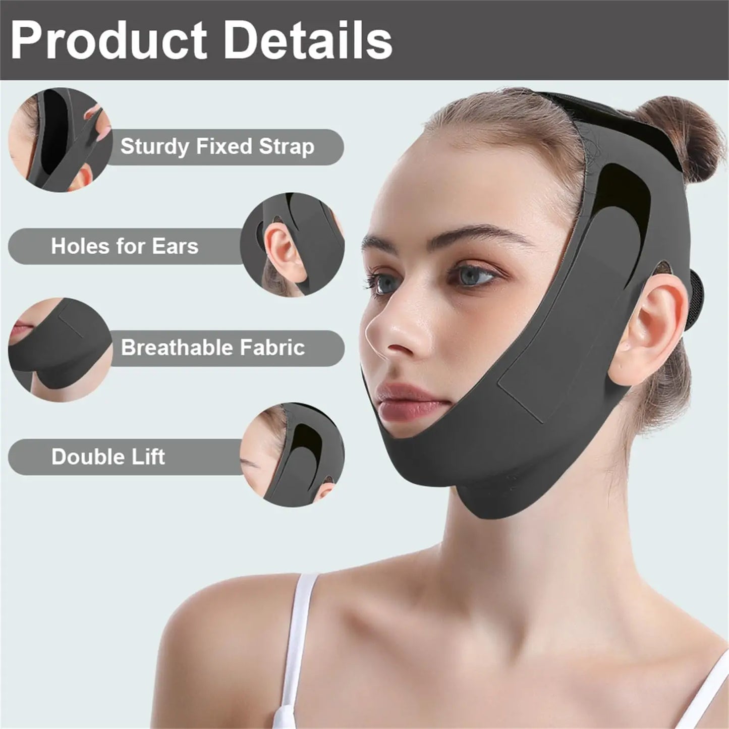 V Line Chin Strap Face Lift Mask – Reusable Double Chin Reducer