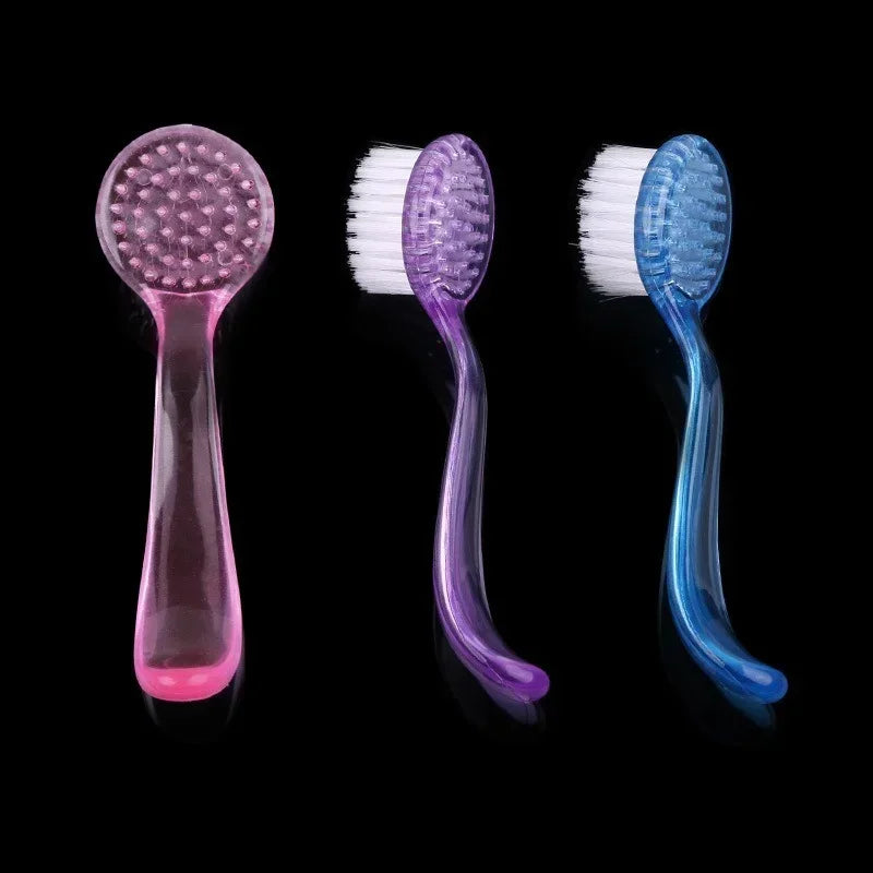 1PC Round Head Nail Care Makeup Brush, Gentle, with Plastic Handle, Nail Art Gel Powder Dust Clean Remover Peaceful Pleasures Health and Wellness