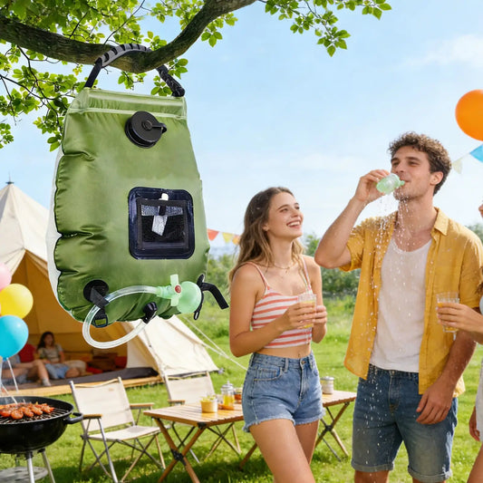 5-Gallon Solar Camping Shower Bag with Shower Head & Hose Solar Camping Shower Peaceful Pleasures Health and Wellness