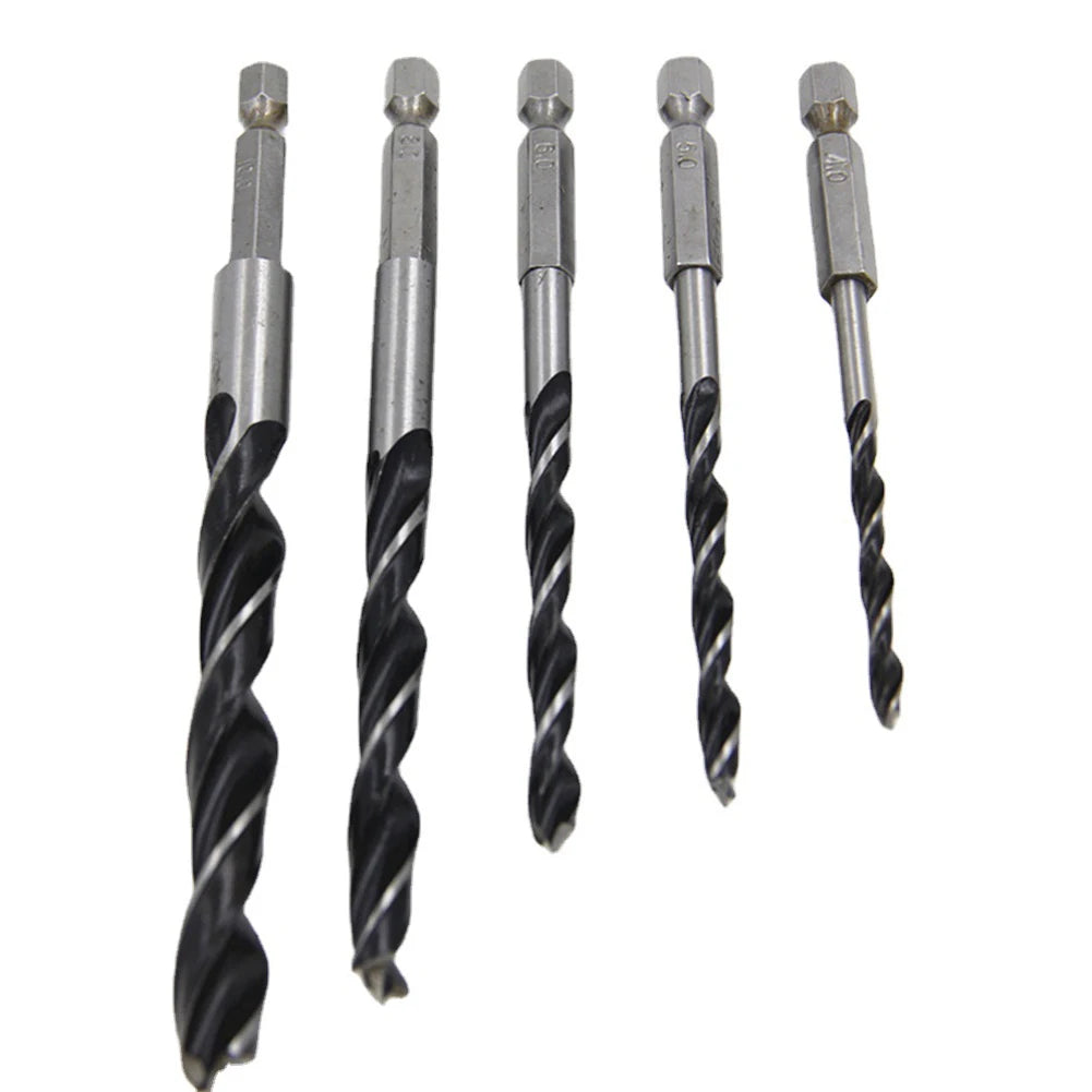 Drill Bit 4- Three Point Woodworking Bits 1 4 Hex Shank Wood HCS