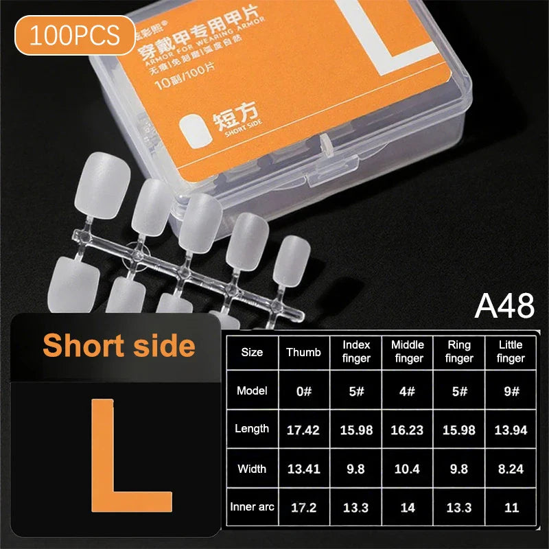 100pcs Clear Press-On Nail Tips – Full Cover Ultra-Thin False Nails