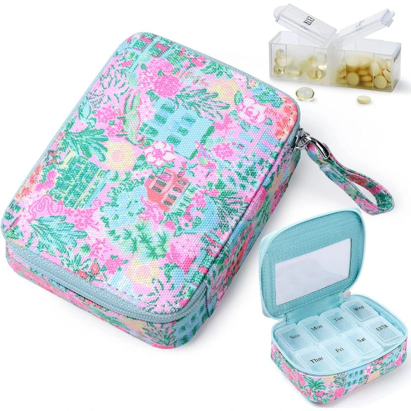 Pill Organizer Case, Weekly Pill Box for Vitamin and Supplement Holder, 7-Day Travel Organizer Medicine Case Peaceful Pleasures Health and Wellness Charleston Spring