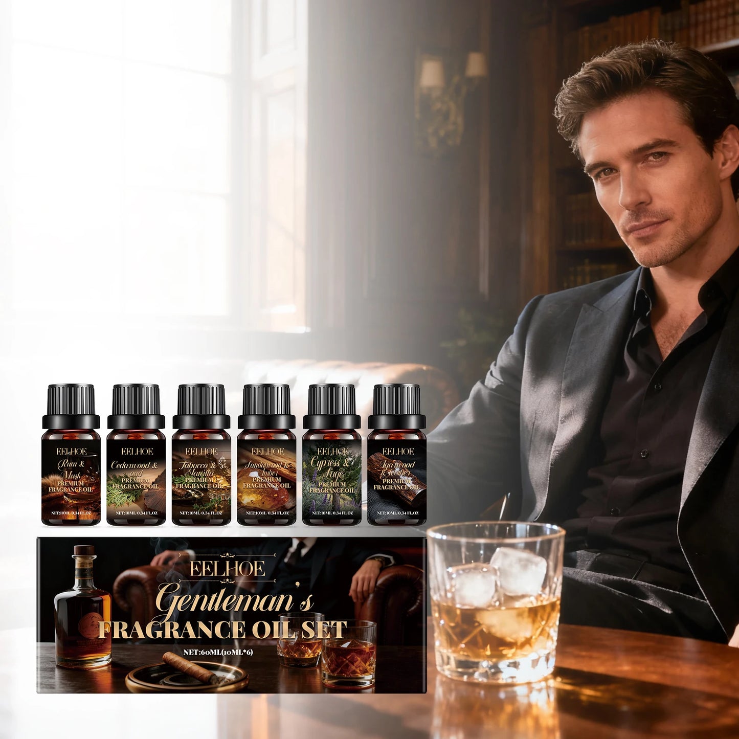 EELHOE Aromatherapy Essential Oil Set 6×10ml | Plant Fragrance Aromatherapy Essential Oil Set Peaceful Pleasures Health and Wellness
