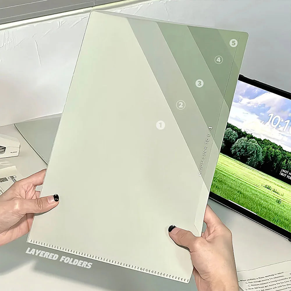 Page Folder Thickened Gradient L-shaped Vertical Student Test Paper
