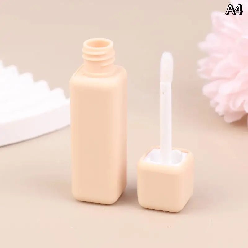 5ml Square Refillable Lip Gloss Tube with Brush Wand | DIY