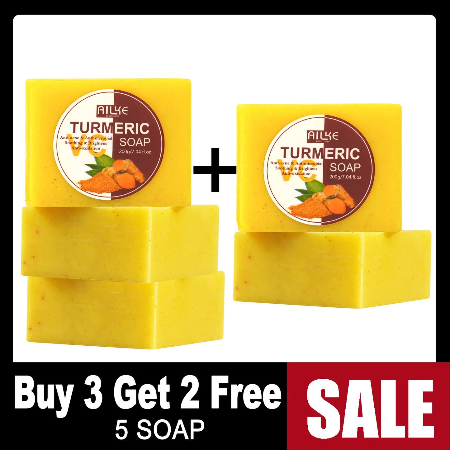 AILKE Organic Turmeric 5-in-1 Skin Care Set | Brighten & Clarify