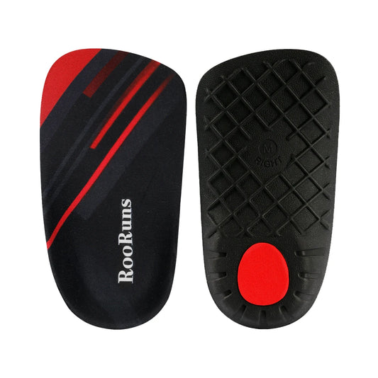 RooRuns Plantar Fasciitis 3/4 Length Insoles,High Arch Support ,For Women and Men,Flat Feet ,Walking Pain Relief Peaceful Pleasures Health and Wellness Black L