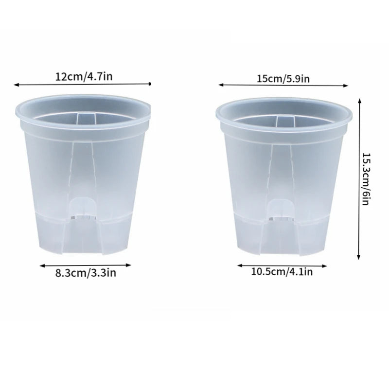 Self-Watering Transparent Orchid Pot | Double Layer Hydroponic