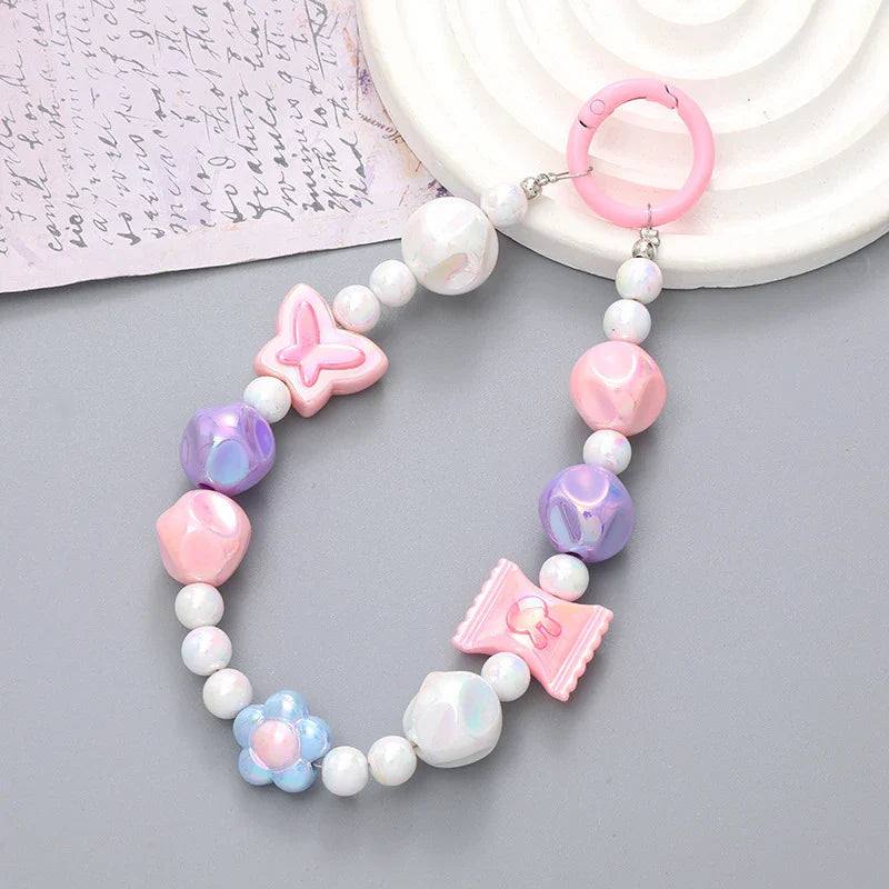 Graffiti Bead Star Bracelet Phone Wrist Lanyard & Key Strap