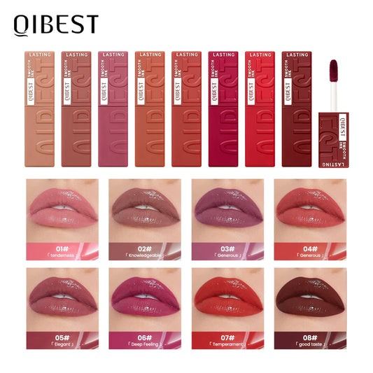 QIBEST 8 Color Watery Lip Gloss Waterproof Long Lasting Mirror Lip Glaze Moisturizing Liquid Lipstick Tint Women Makeup Cosmetic Peaceful Pleasures Health and Wellness