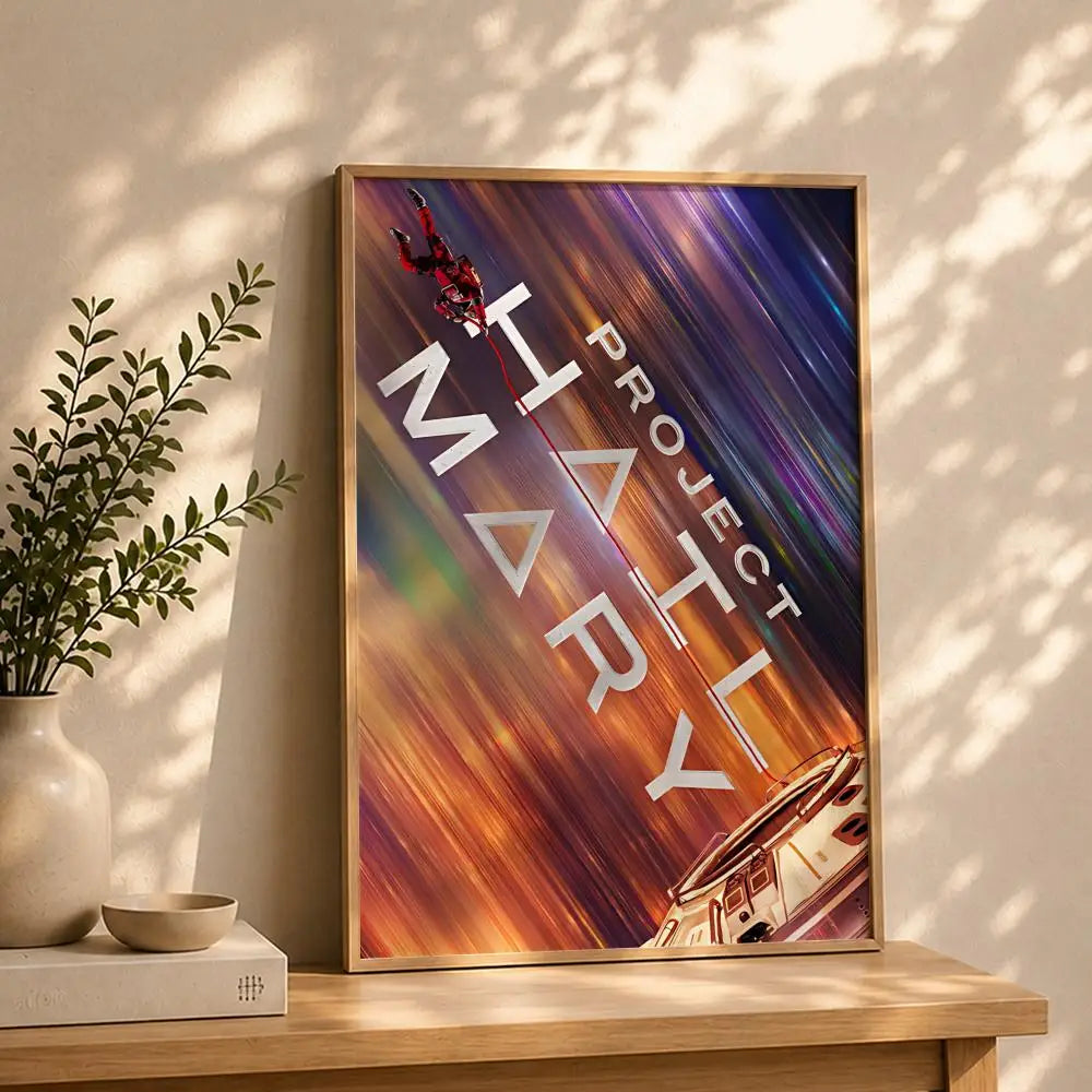Movie-Project Hail Mary Poster HD Self Adhesive Waterproof Wall Art Ideal for Home Office Dorm Bedroom Great Gift Peaceful Pleasures Health and Wellness
