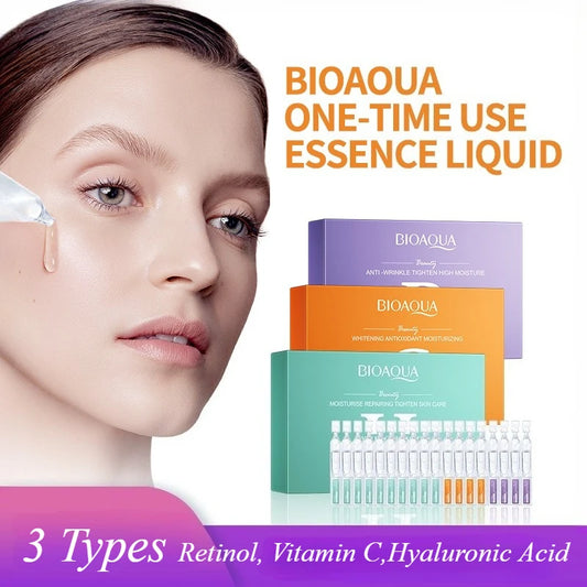 30pcs/box BIOAQUA Retinol Vitamin C Hyaluronic Acid Serum for Face Moisturizing Firming Hydrating Facial Essence Face Skin Care Peaceful Pleasures Health and Wellness