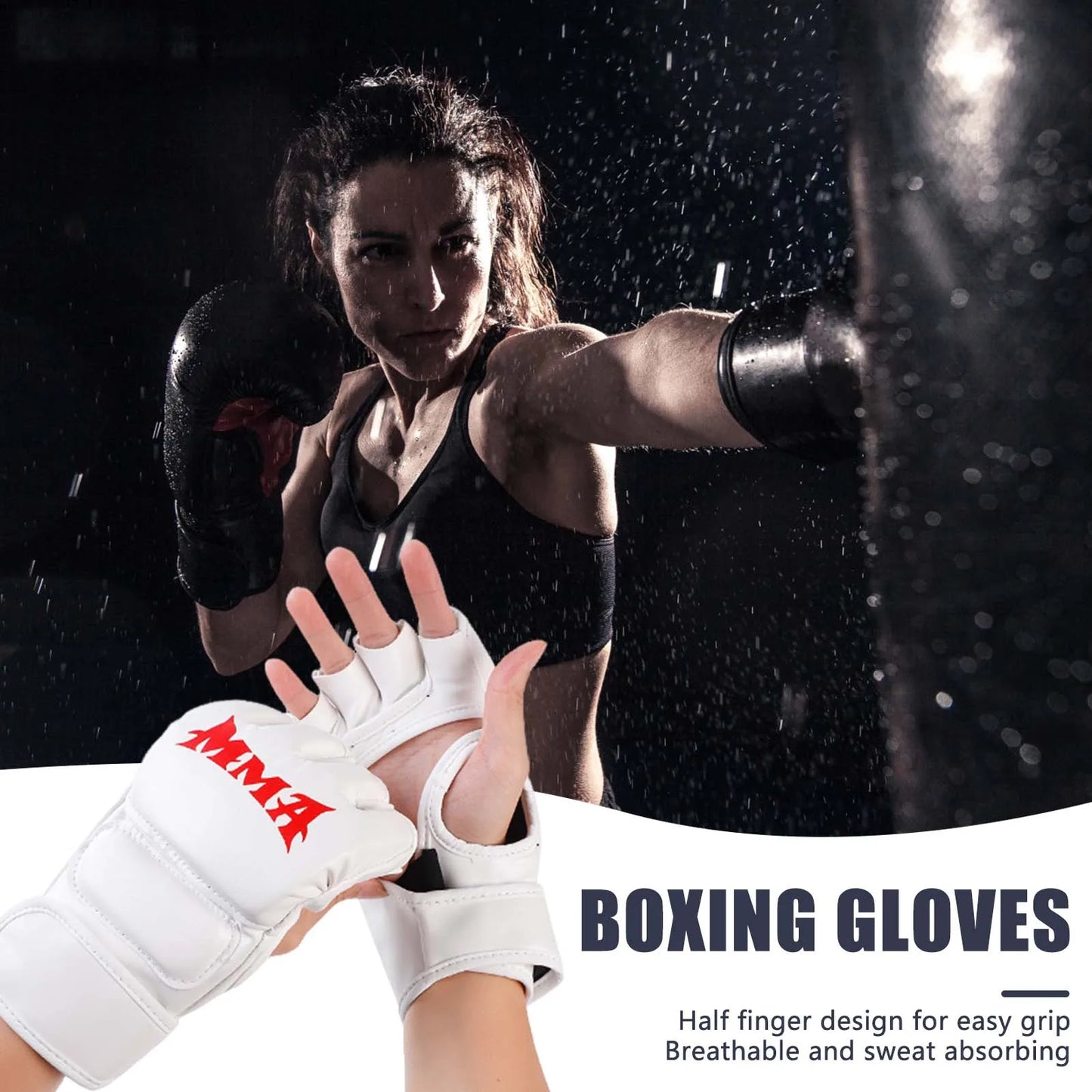 Martial Arts Training MMA Gloves Durable Construction Impact Resistance Sparring Mitts Suitable for Punching Bag Peaceful Pleasures Health and Wellness