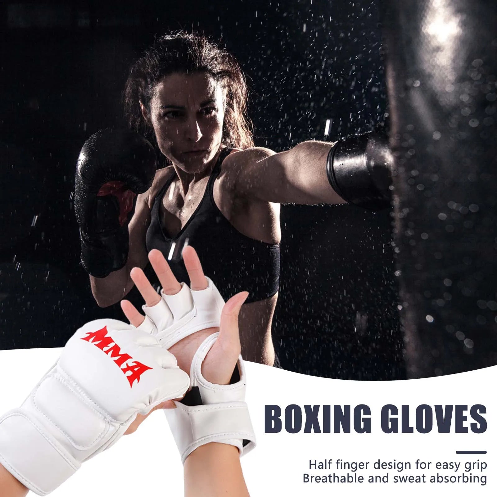 Martial Arts Training MMA Gloves Durable Construction Impact Resistance Sparring Mitts Suitable for Punching Bag Peaceful Pleasures Health and Wellness