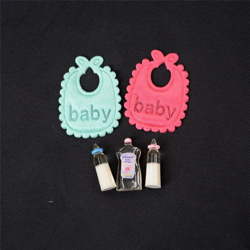 1:12 Dollhouse Miniature Baby Nursery Set – Bottles, Bibs & Shampoo