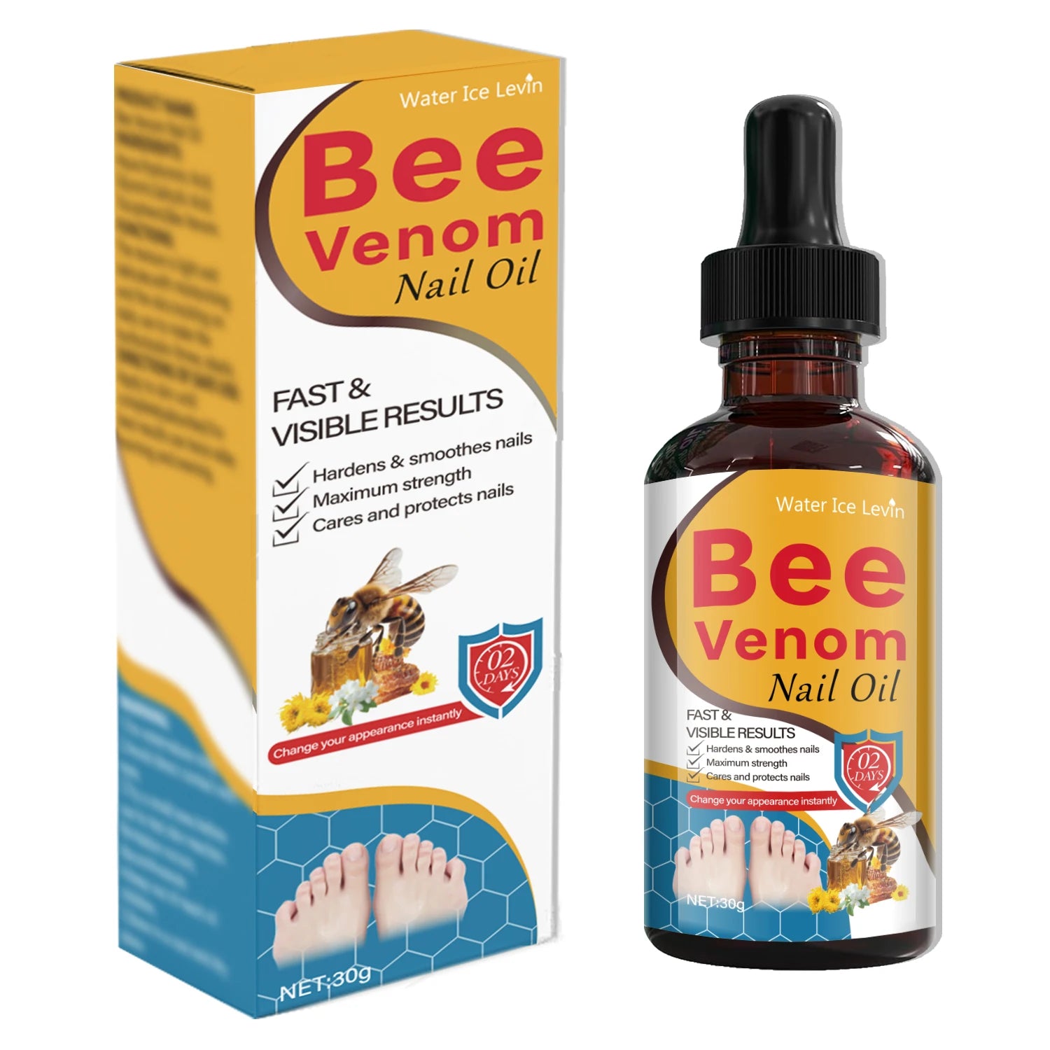 Bee Venom Nail Oil with Salicylic Acid – Harden & Strengthen Nail Strengthening Oil Peaceful Pleasures Health and Wellness YELLOW 30g