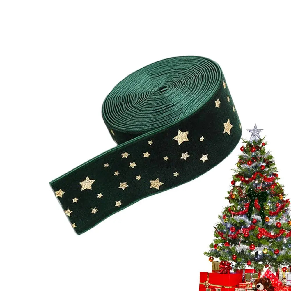 Christmas Ribbon For Crafts Crafts Packaging 78 Inch Velvet Ribbon Embroidery For Wreath Bouquet Cake Baking Ornaments Wedding Peaceful Pleasures Health and Wellness China Mainland 4CM green L